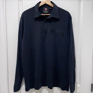 VICTORINOX Quarter-Zip Pullover with Polo-Style Collar & Elbow Patches Size XL
